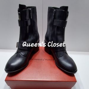 Donald Pliner | Dusten Black Leather Ankle Booties